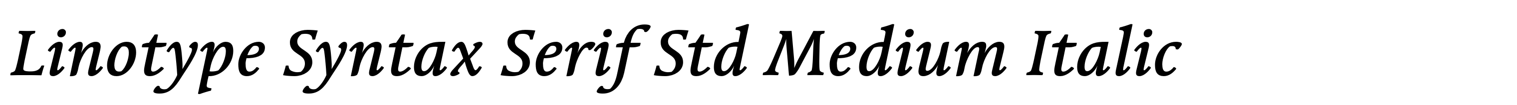Linotype Syntax Serif Std Medium Italic